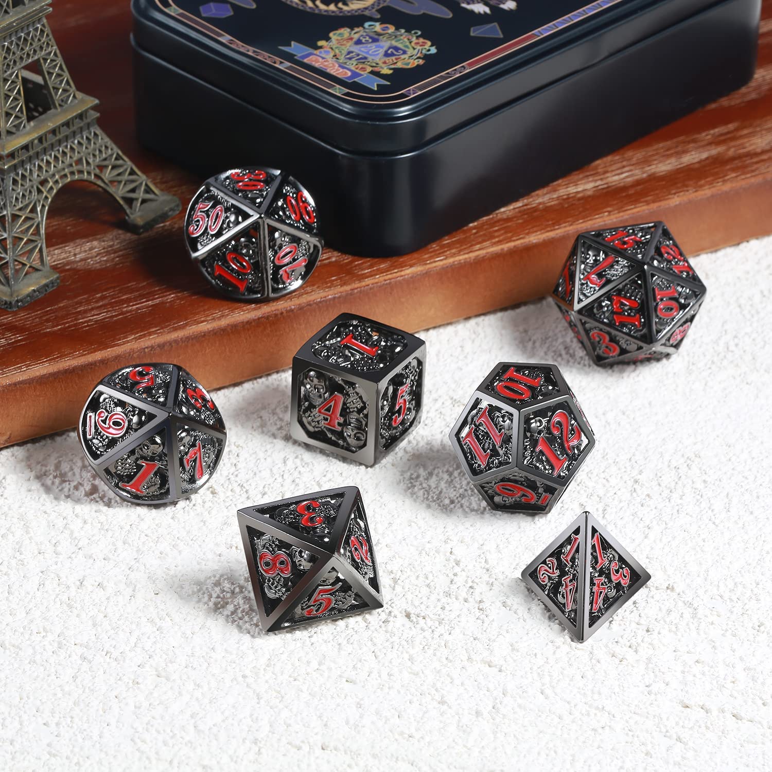 Amazon | 特大スカルホローDNDメタルダイスセット DNDND 25mm 中空銅