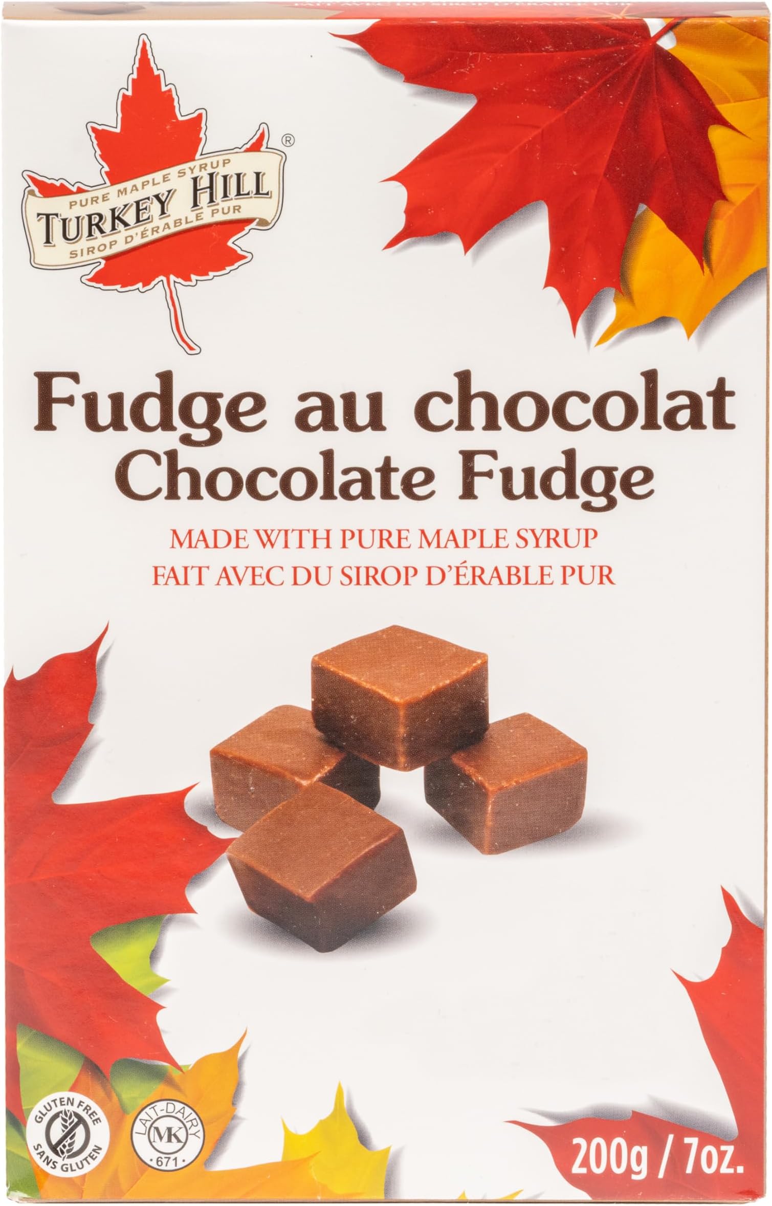 Turkey Hill Sugarbush Pure Canadian Maple Chocolate Fudge with All-Natural Ingredients and Delicious Sweetness, Individually Wrapped, (Pack of 1, 200g)