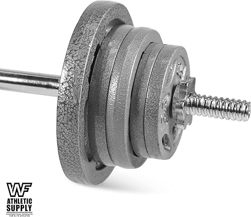 Miniatura 7 de WF Athletic Supply Placa de agarre estándar de hierro fundido de 1 pulgada para entrenamiento de fuerza, tonificación muscular, pérdida de peso y