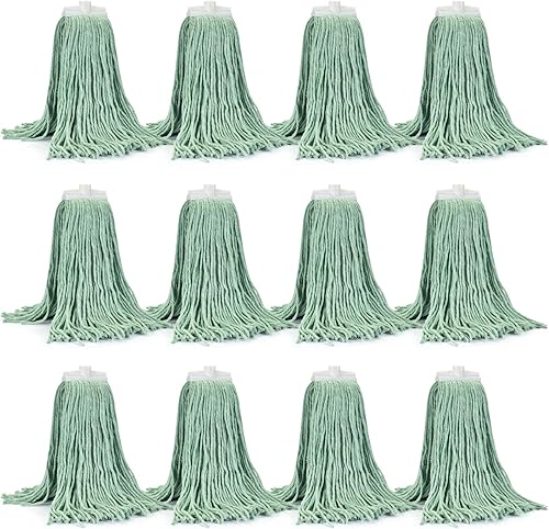 Miniatura 19 de Matthew - Cabezales de repuesto para trapeador húmedo de algodón resistente (azul, mediano, paquete de 3) para limpieza de suelos residenciales y