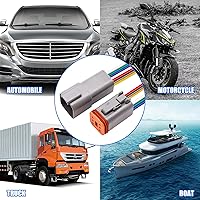 Vista 5 de HiSport - Kit de conectores DT impermeables de 6 pines, conectores de cable macho y hembra de 6 pines para coche, camión, barco, 1 juego de conector
