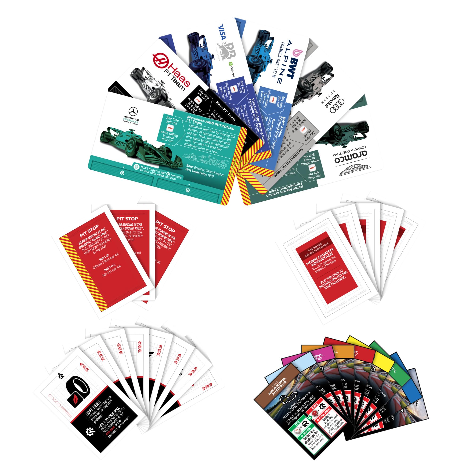 Monopoly Brettspiel F1 Edition, offiziell lizenziertes Formel 1-Spiel, Familienspiele für Kinder, Jugendliche und Erwachsene, 2–6 Spieler, 45 Minuten, ab 8 Jahren, englische Version