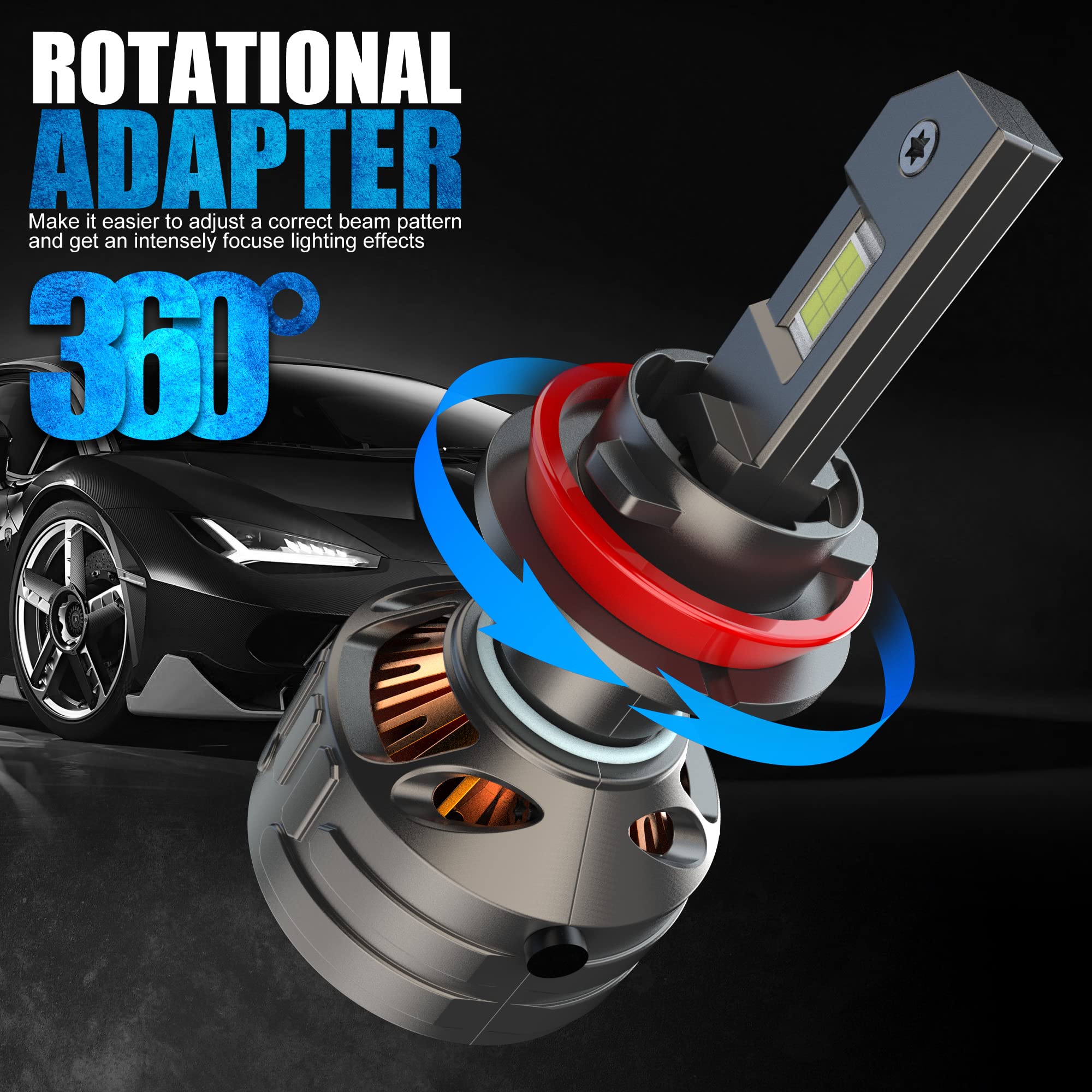 D-Lumina 9005/HB3 LED Canbus Bulb 130W 26000LM, CPS 6500K Chip 400% Brilliant, 9-60V, Works Both For Car And Truck, Works Both With Lenticulars And D-Lumina 9005/HB3 LED Canbus Bulb 130W 26000LM, CPS 6500K Chip 400% Brilliant, 9-60V, Works Both For Car And Truck, Works Both With Lenticulars And