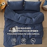 Vista 336 de Bedsure - Juego de ropa de cama de 2 piezas con 1 funda de edredón y 1 funda de almohada, extrasuave, prelavado, con cremallera, sin edredón