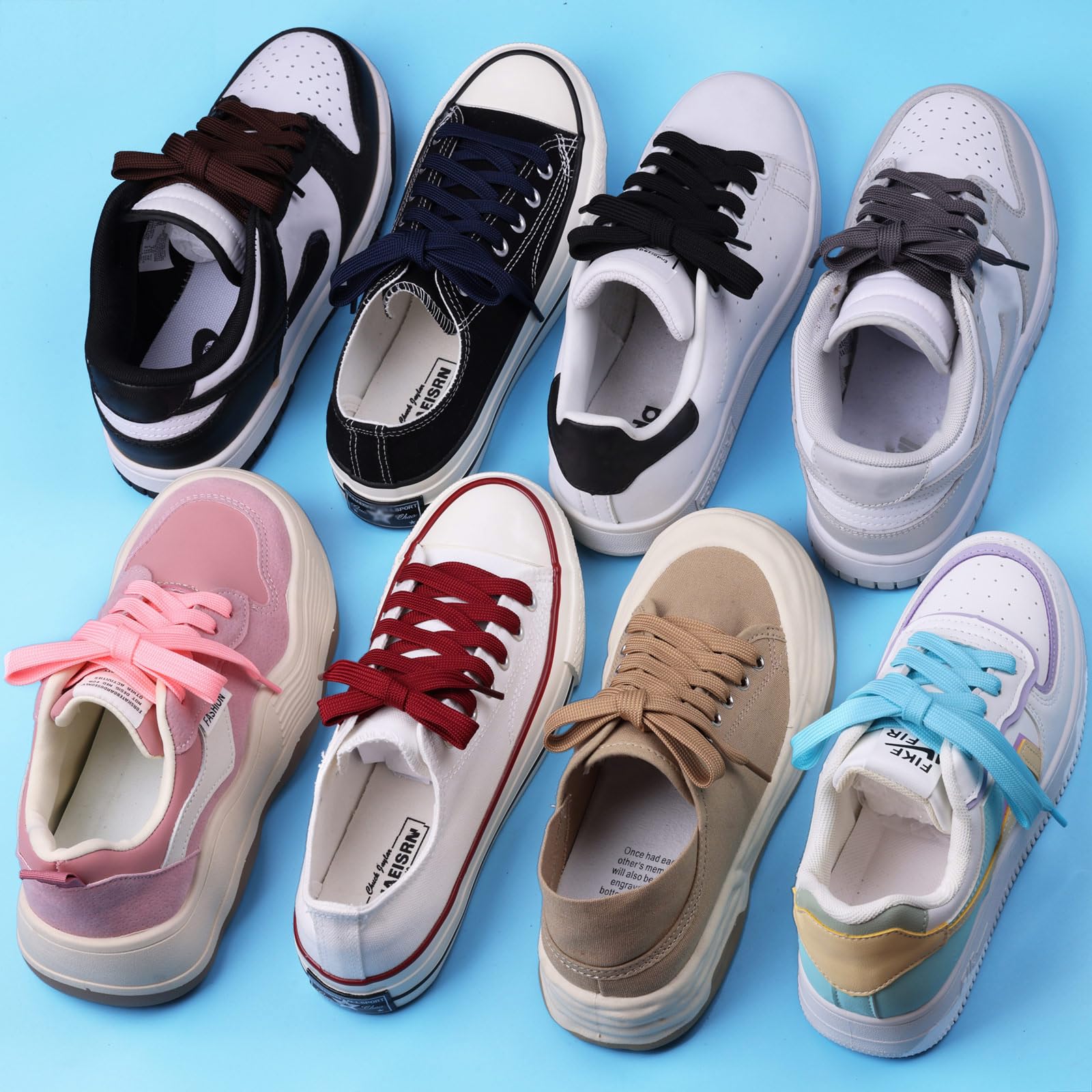 Olukssck - 2 Pares de Cordones Planos, Cordones duraderos de Repuesto de 10 mm de Calidad para Zapatos de Deporte, Zapatos de Ciudad — view 5