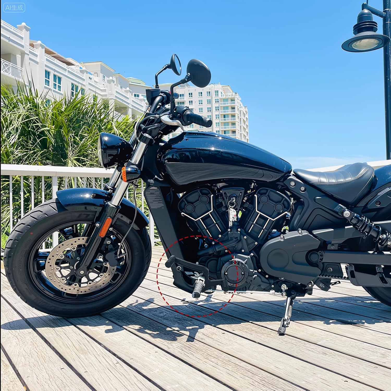 Heel Toe Shifter Aluminum Front+Rear Gear Shift Lever for Indian Scout and Scout Sixty 2015-2024 Accessories Motorcycle Shifter Foot Pegs, Black