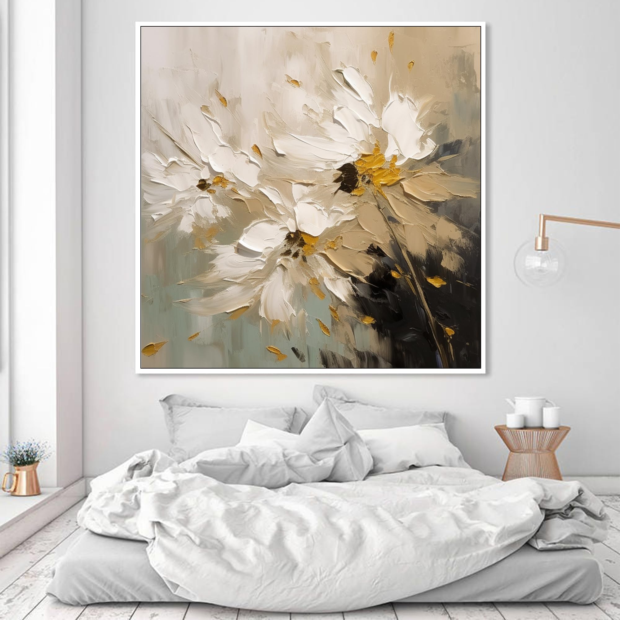 Amazon.com: ‎UYLHJKLZ Original Abstract Flower Oil Painting Flower