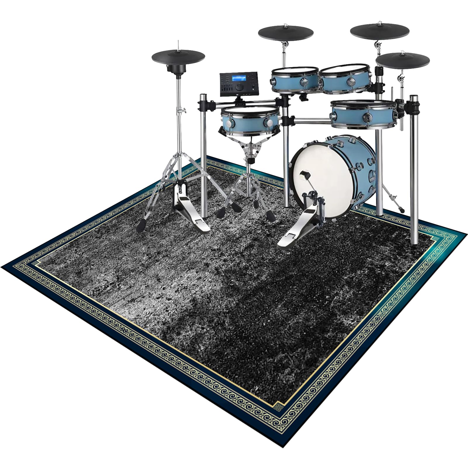 180 x 140 cm Schlagzeug Teppich Schlagzeugteppich Schallschutz Akustik Teppich Schallschutzmatte Drum Rug Drum Matte Trommelteppich rutschfeste Trommel Teppiche für Bass Drum Snare Jazz Drumteppich