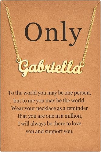 Lcherry Personalized Name Necklace 18K Gold Plated Made With Gabriella Nameplate