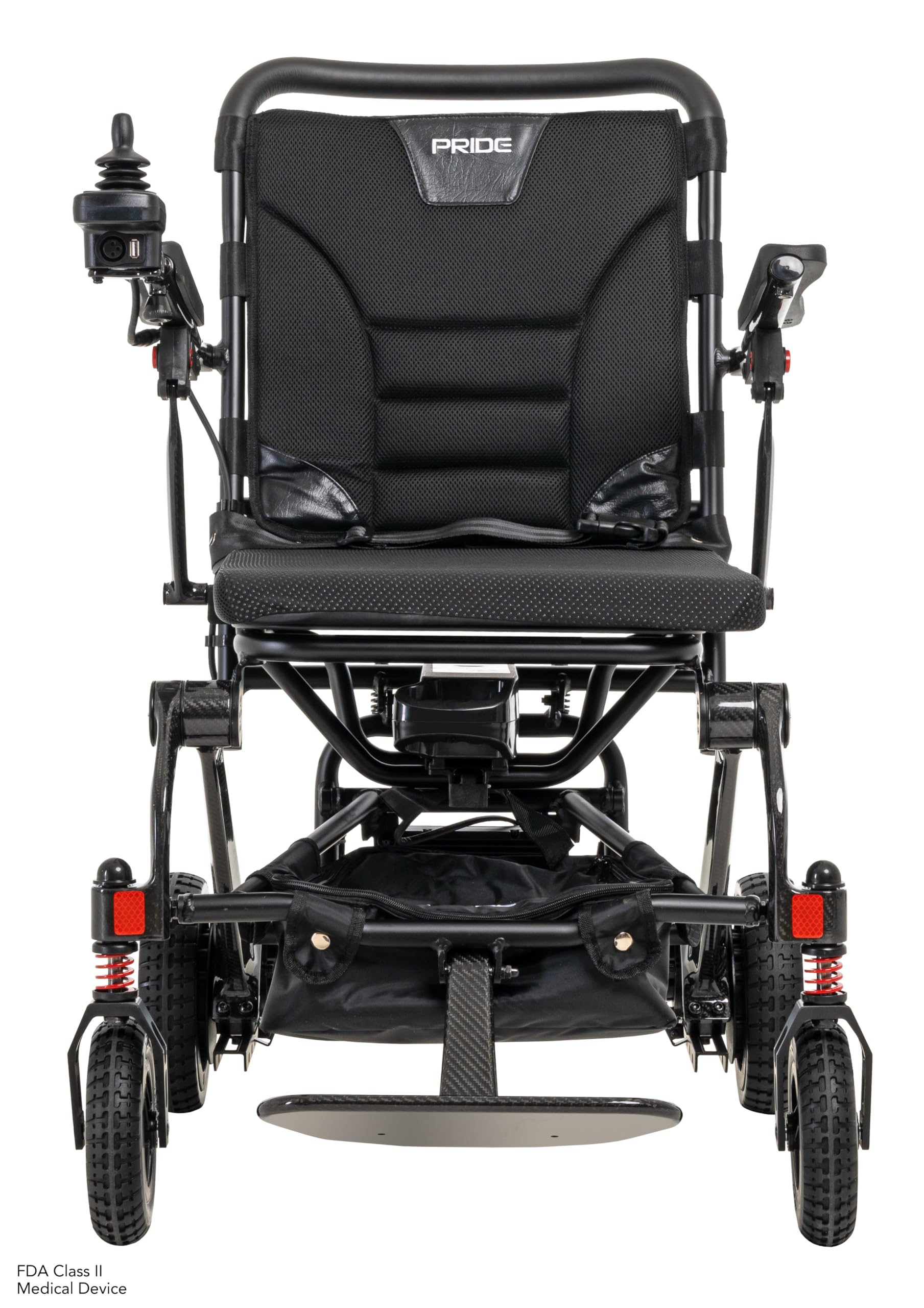Jazzy Carbon Foldable Power Wheelchair l 300 lbs. Weight Capacity l Comfortable Seat l Weighs 39 lbs. + Extended Warranty