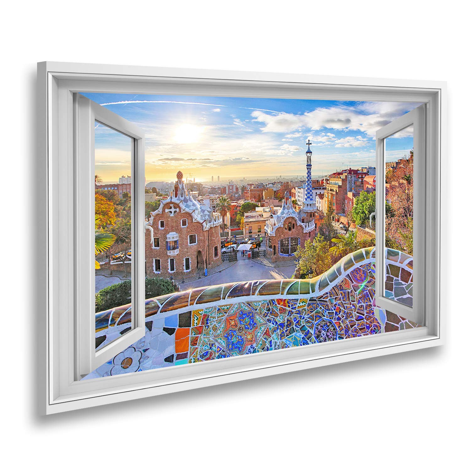 islandburner Prime Cuadro sobre Lienzo Vista Ventana Barcelona Park Guell España Cuadros Magníficos Murales Póster