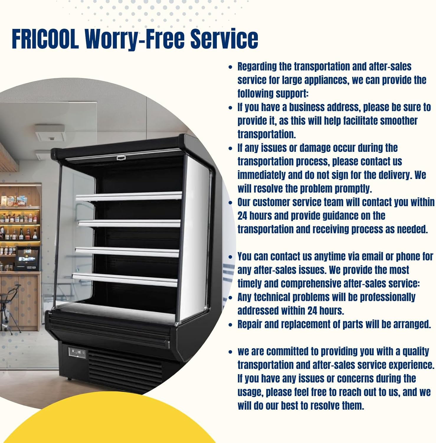 52" Display Refrigerators Open Air Food Refrigerated Display Case for Commercial Bakery Pastry Refrigerated Upright Display Cooler Case for Stores, Supermarkets, Bar, Shops, 36~41℉, Black