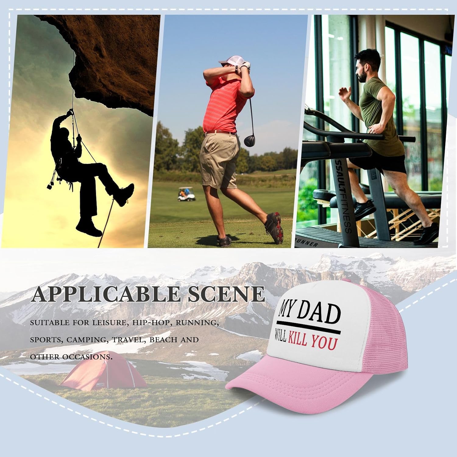 Made in My Dad Will Kill You Golf Hat Garde Cap for Daughter Next Day Delivery - Image 8