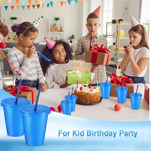 Miniatura 5 de Rtteri 15 vasos reutilizables con popotes y tapas, vasos de plástico con purpurina de 16 onzas, vasos de plástico para recuerdos de fiesta