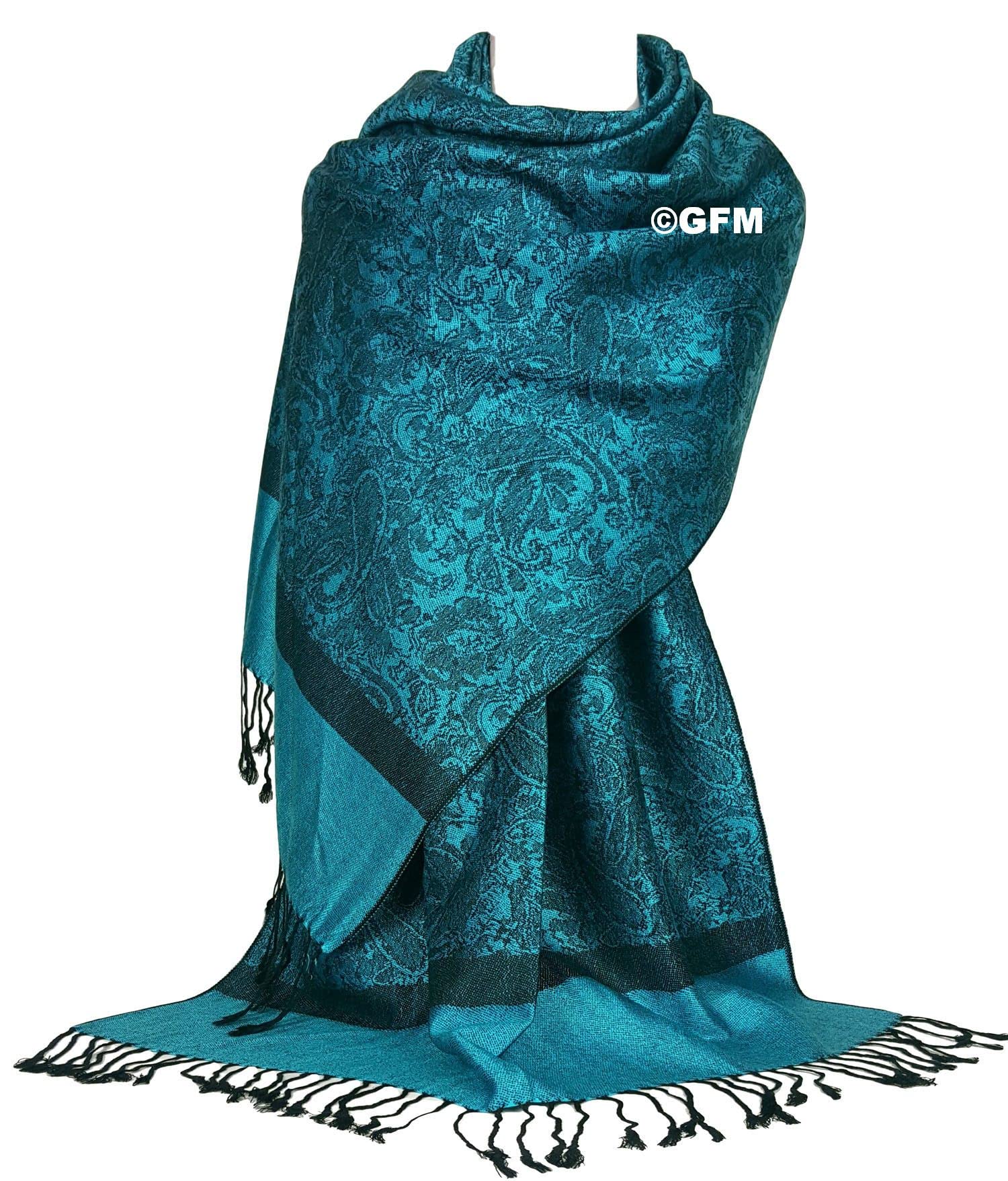 GFM® Foulard motif fleurs paisley style pashmina (P093)