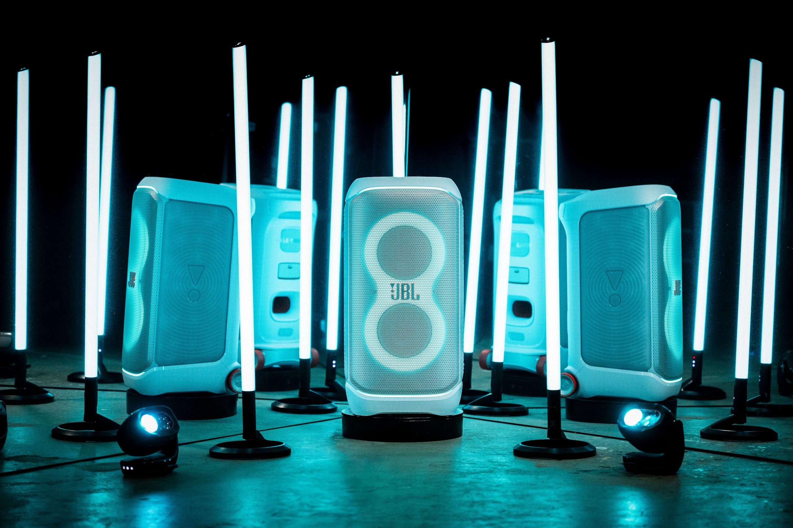 Enceinte de soirée Portable à roulettes JBL PartyBox Stage 320 Bluetooth Blanc
