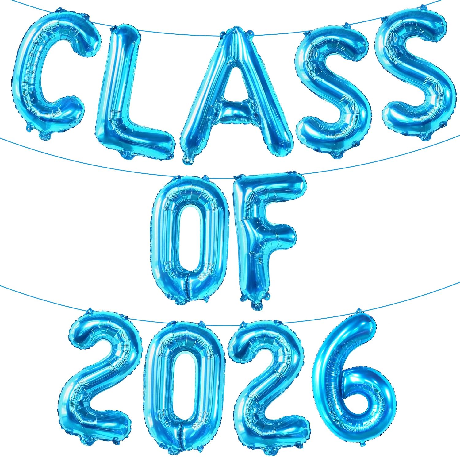 KatchOn, Class of 2026 Balloons - 16 Inch, Graduation Balloons | Class of 2026 Banner, Blue Graduation Decoration | Blue Graduation Decorations, Class of 2026 Decorations