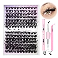 Vista 1 de Pawotence Kit de extensiones de pestañas individuales 40D 50D, kit de extensiones de pestañas de 0.315-0.630 pulgadas con unión y sello de pestañas