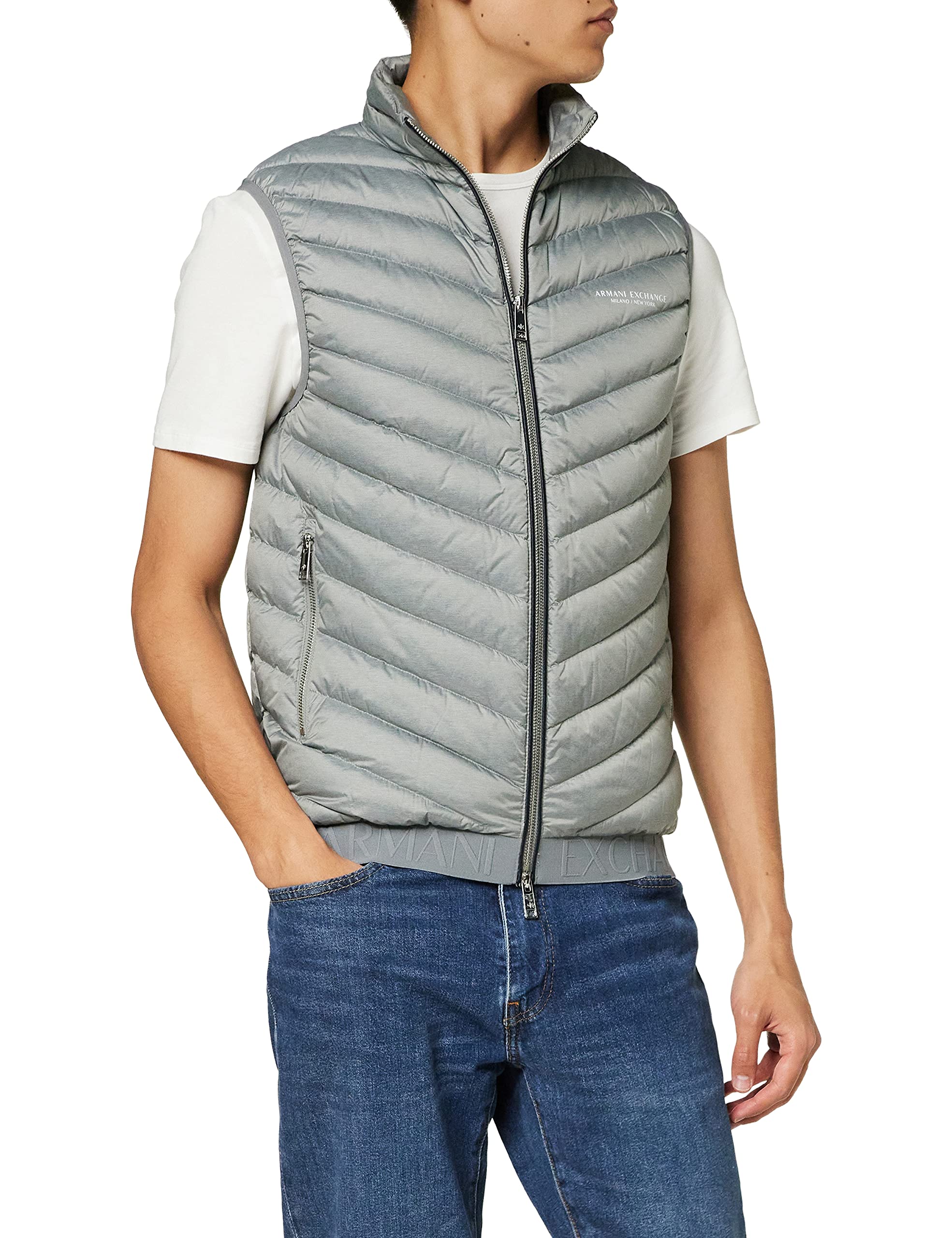 Armani ExchangeA|X Armani Exchange mens Real Down Quilted Packable Vest Vest