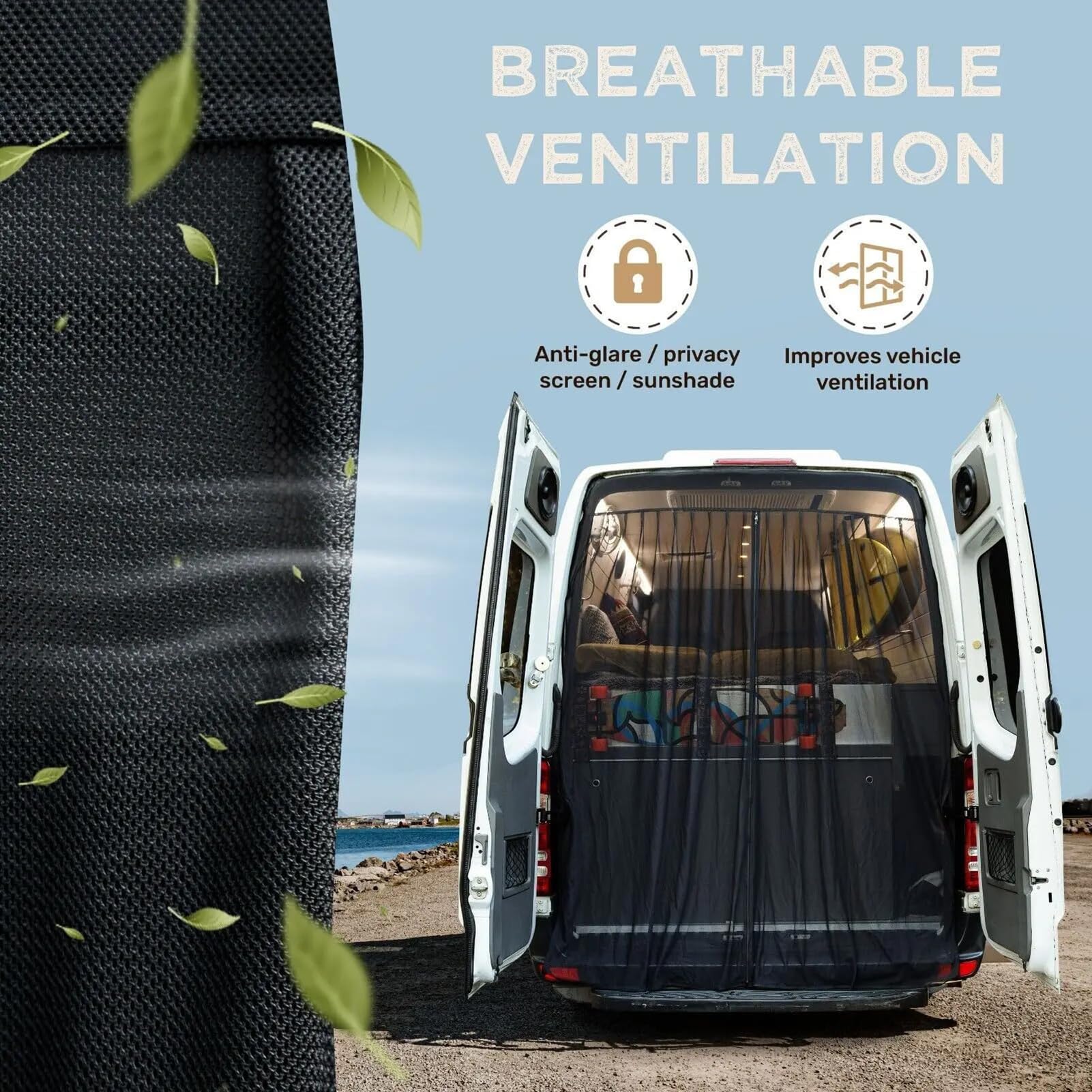 AVSMGP Insektenschutz Für Van-Türen Magnetisches Moskitonetz Für Schiebetüren Moskitonetz in Universalgröße Für Schiebetüren Für Vans, Wohnmobile, Campervans,71（h） x59(w)