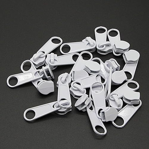 Miniatura 6 de Leekayer The Yard - Cremalleras de nailon blanco #5 para coser, 10 yardas con 25 deslizadores blancos para manualidades de costura a medida,