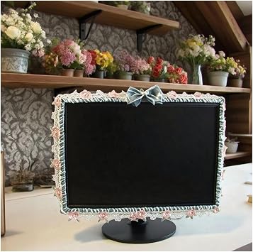 Cute Decorations Computer Monitor Dustproof Cover, 20-29 Inch (Blue)