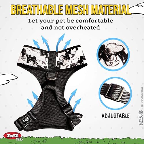 Miniatura 3 de ZOOZ PETS Snoopy - Arnés para perros pequeños y razas grandes, arnés de malla para perros cachorros a perros XL, arnés ajustable seguro para