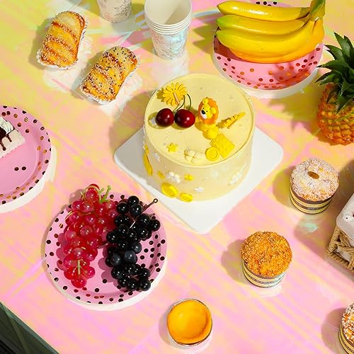 Miniatura 5 de 3 manteles de plástico iridiscente brillantes desechables con láser de arco iris manteles rectangulares de papel de aluminio holográfico