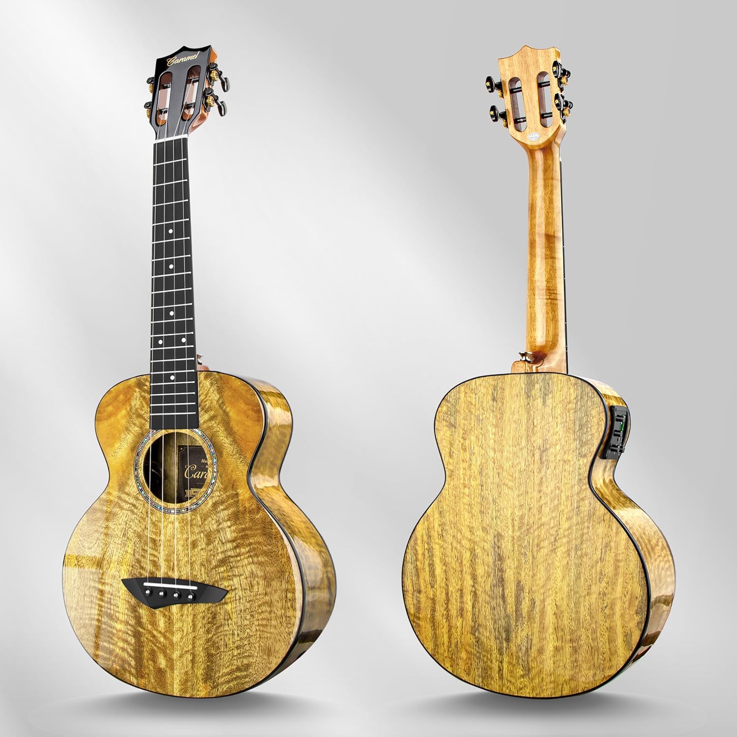 Caramel Glossy All Solid Mango Tenor Acoustic Electric Ukulele