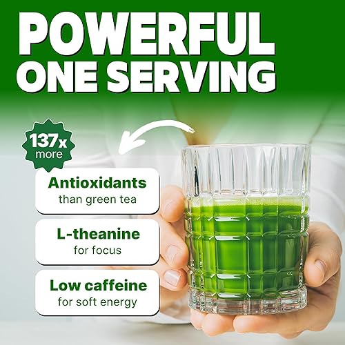 Miniatura 3 de GRIN MOOD Polvo de matcha grado ceremonial  Té verde descafeinado, 100% orgánico USDA (2.12 onzas)
