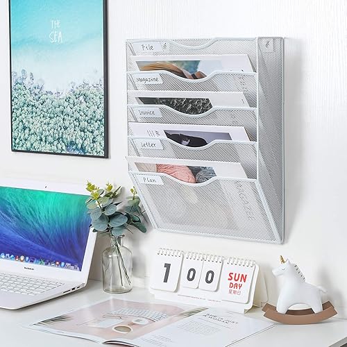 Vista 41 de PAG Soporte de pared colgante para archivos, organizador de correo, soporte para documentos, 5 niveles, negro