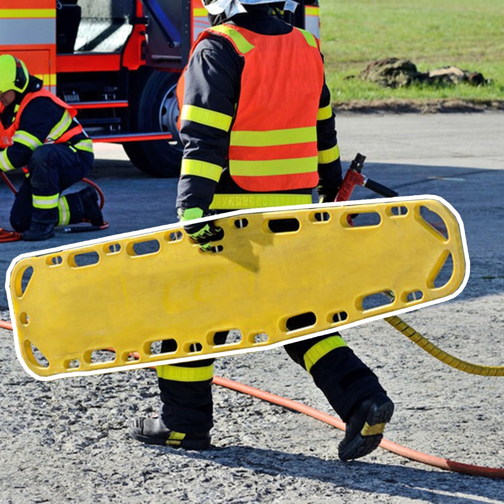 WhamtL Spineboards Rettungstrage für Feuerwehrleute, Wasserrettungstrage mit Verstellbaren Gurten, Einteiliges, Geformtes Rückenbrett für die Wasserrettung(Yellow WhamtL Spineboards Rettungstrage für Feuerwehrleute, Wasserrettungstrage mit Verstellbaren Gurten, Einteiliges, Geformtes Rückenbrett für die Wasserrettung(Yellow