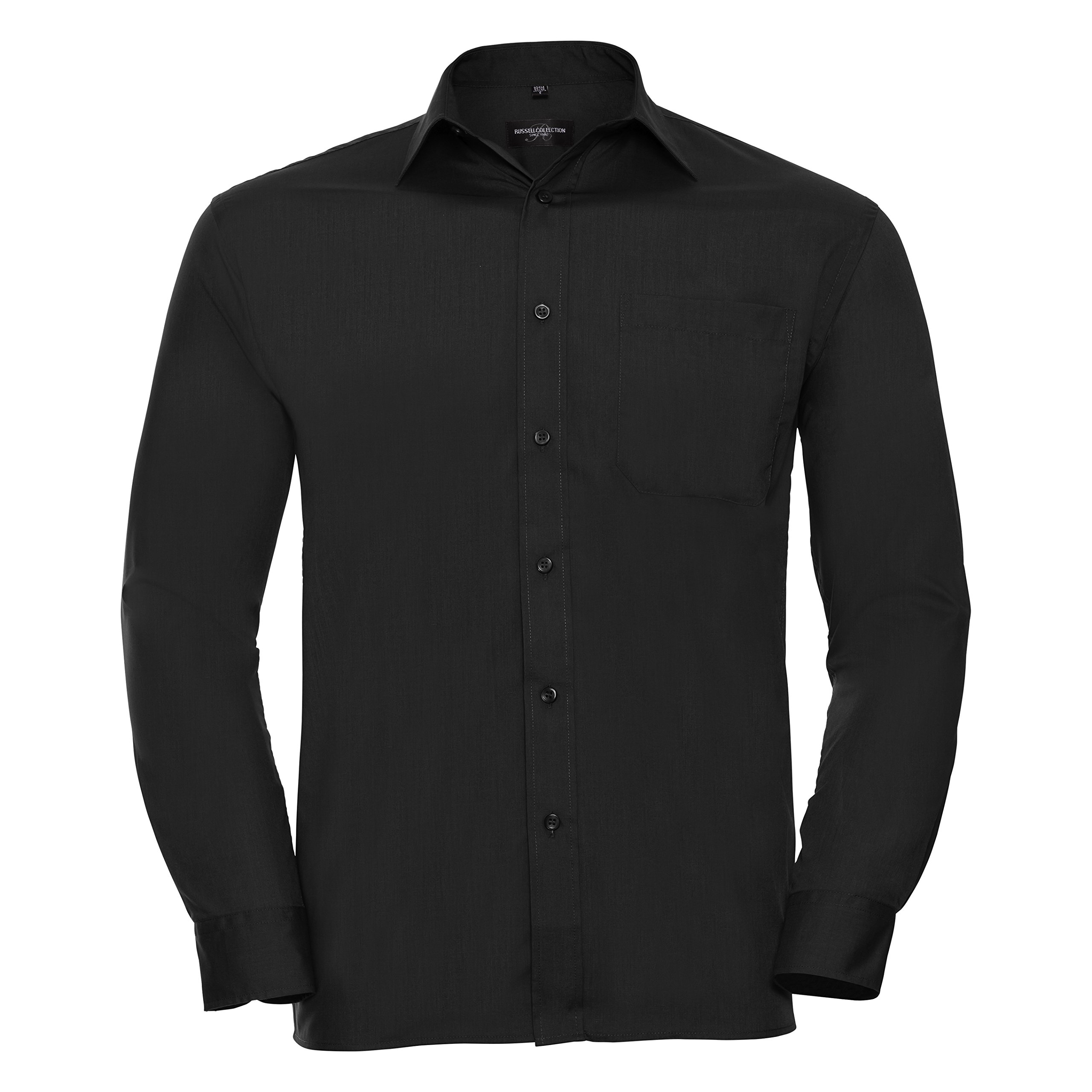 Russell Collection Mens Long Sleeve Shirt (16) (Black)