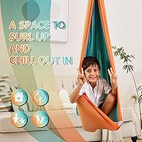 Vista 7 de Sensory Swing, Indoor & Outdoor Sensory Swing for Kids & Adults, Double Layer Therapy Cuddle Swing for Kid with Autism, Holds up to 300lbs Naranja