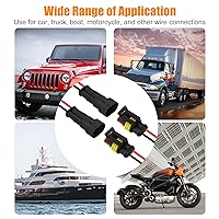 Vista 8 de JacobsParts Conector eléctrico impermeable, 16 AWG, 2 pines, conectores de cable eléctrico automático para automóvil, camión, barco y otras