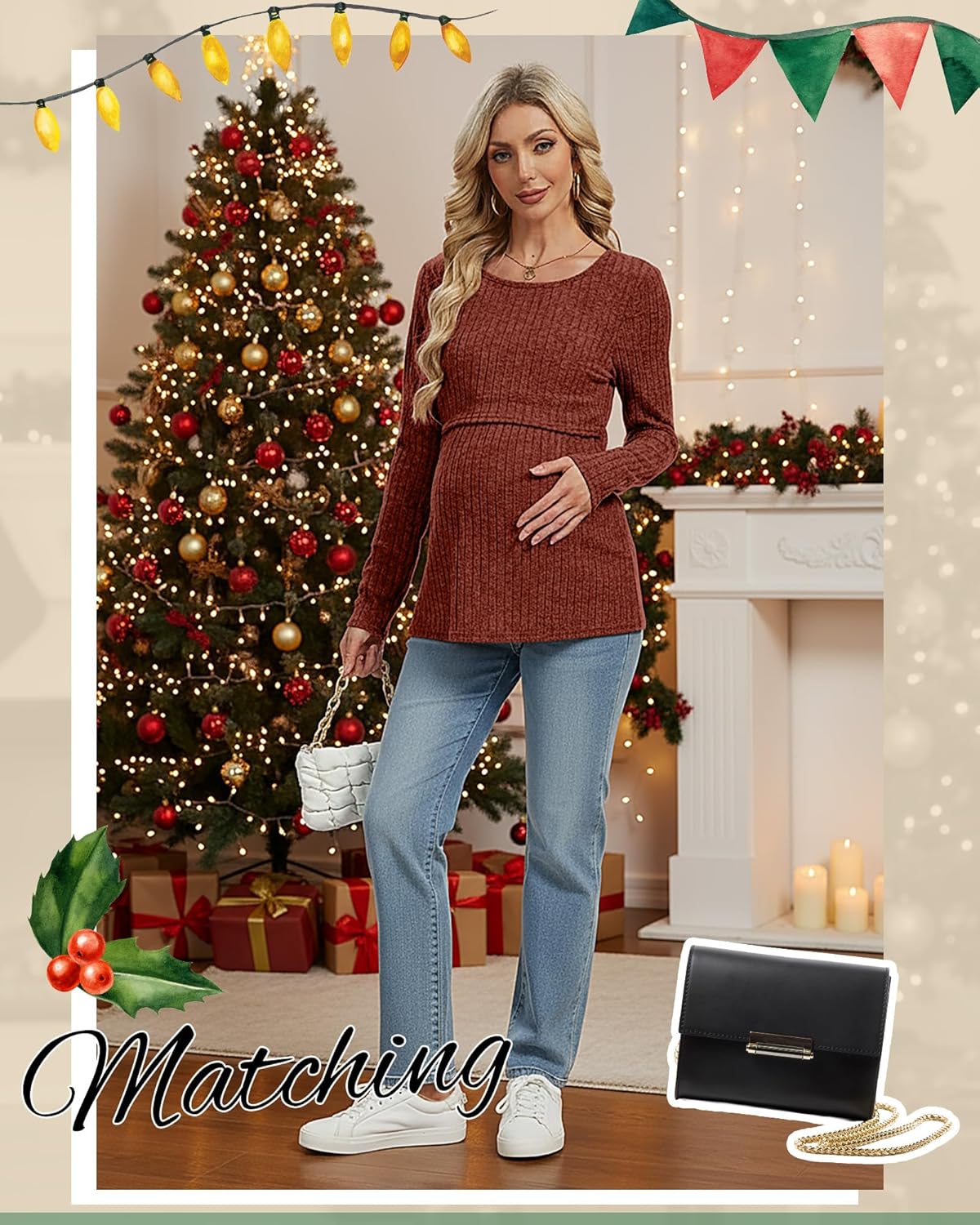 3 Pack Women Maternity Tops Long Sleeve Pregnancy Shirts Double Front Layer Nursing Breastfeeding Postpartum Clothes