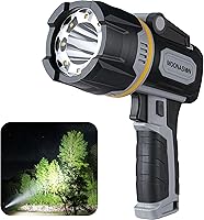 Vista 1 de Rechargeable Spotlight 1000000 Lumen, Super Bright 9 LED Spotlight Flashlight with COB Light & Foldable Stand, Long Lasting Large Handheld Spot