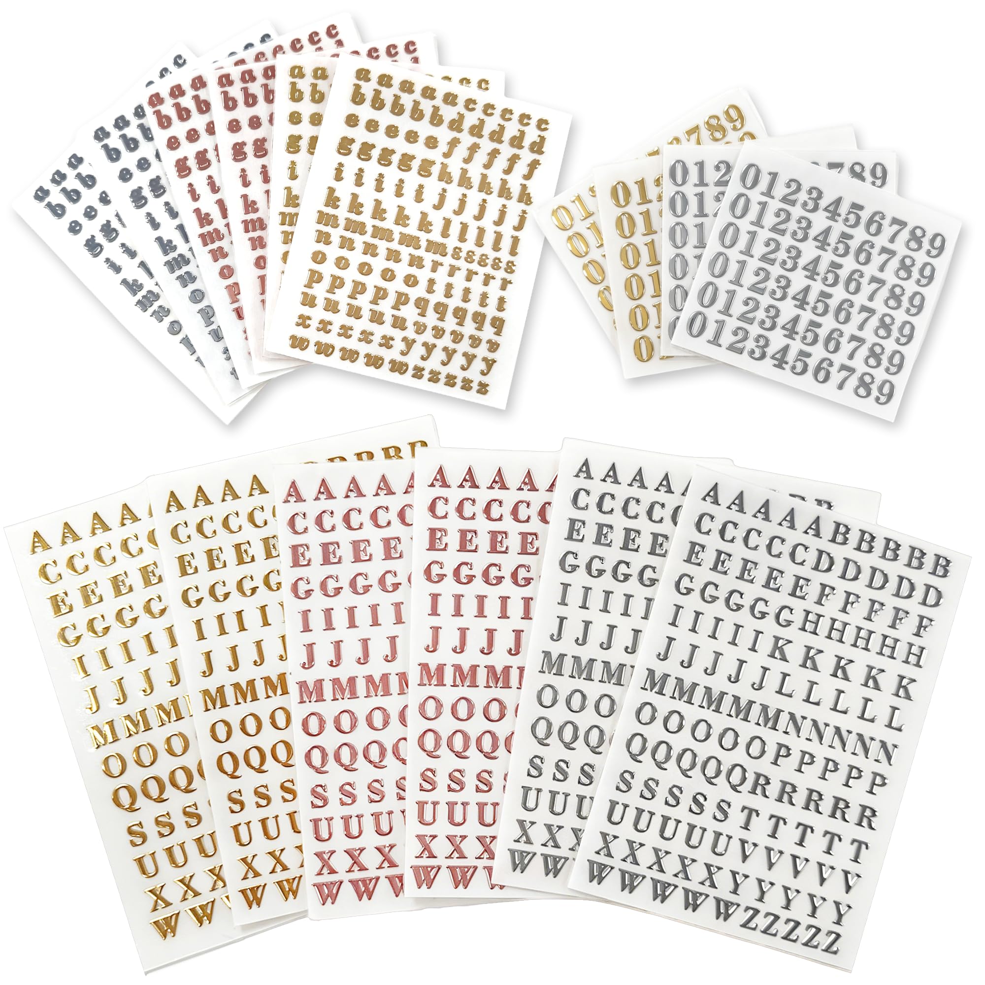 16 Sheets Alphabet Stickers with Tweezers Letters Numbers