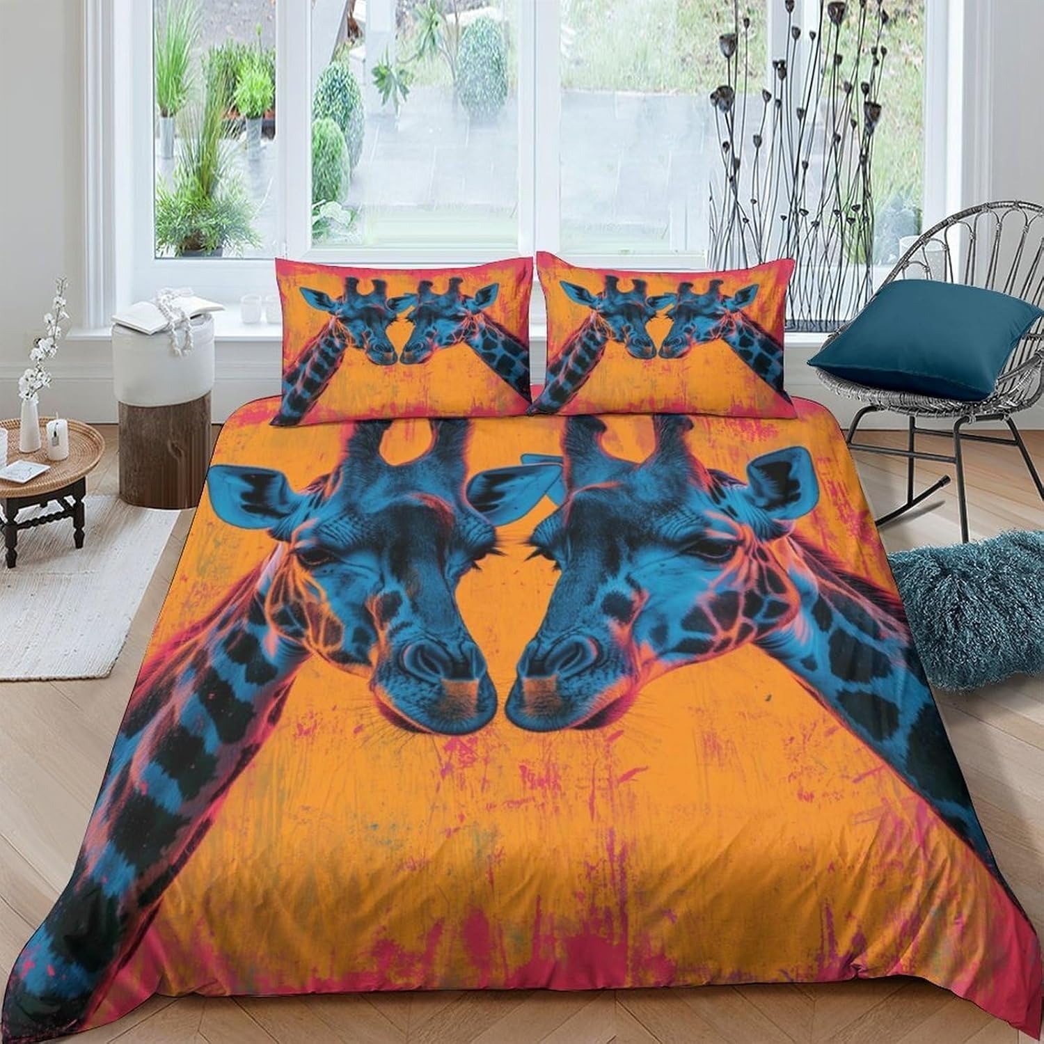 Linge de lit girafe pour créer une décoration animaux chaleureuse et cosy