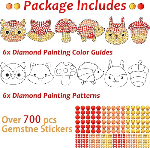 Miniatura 2 de Atrapasoles de diamantes para manualidades de otoño, gemas con forma de animal, manualidades, kits de atrapasoles para niños, kits de pintura de