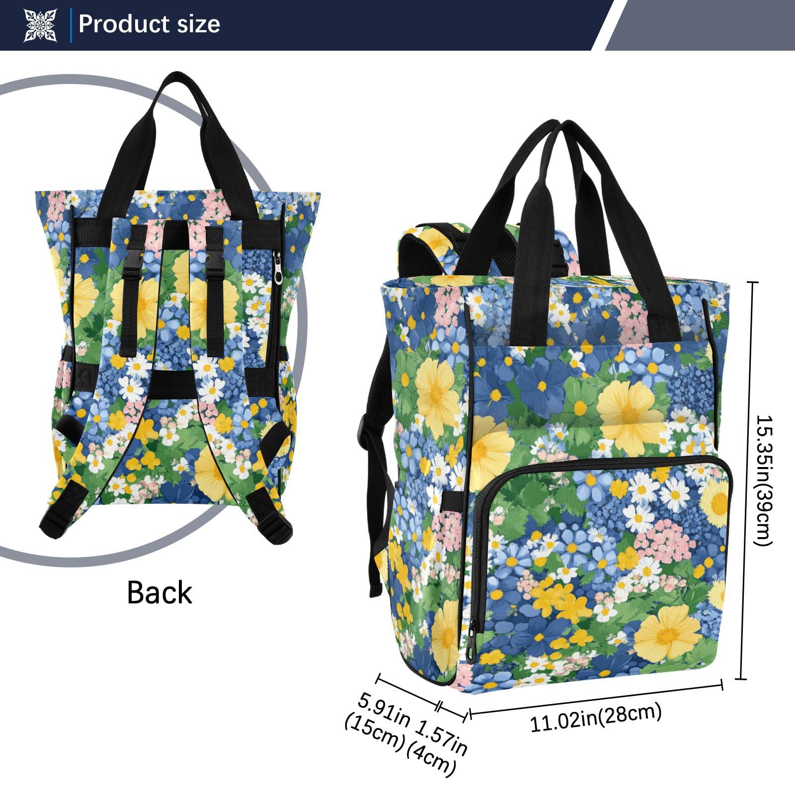 Zaino da viaggio per neonata/ragazzo bellezza fiori primaverili