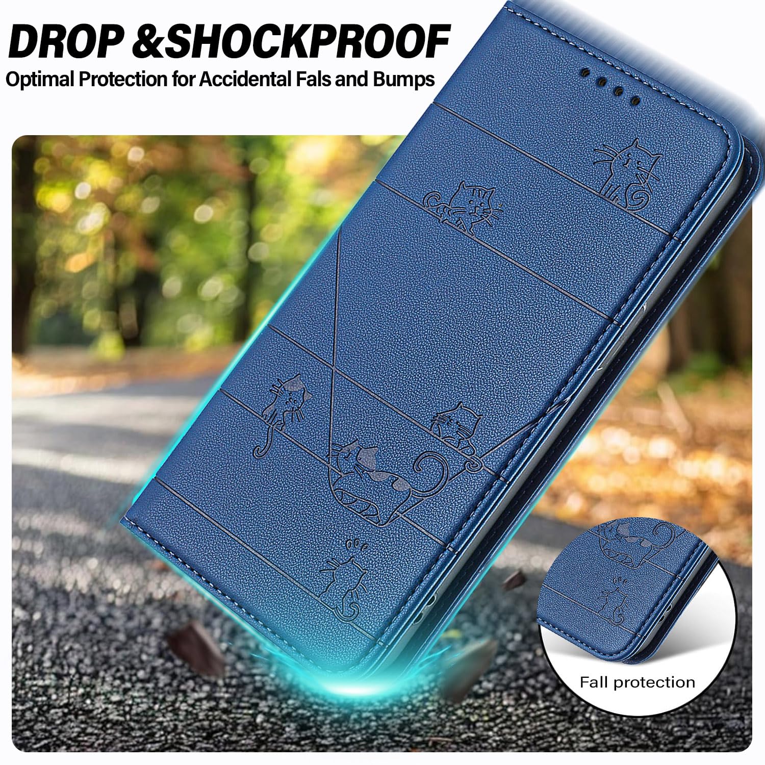 XINYEXIN Custodia per Motorola Edge 60 Neo/Edge 50 Neo, Cover a Libro in Pelle PU con Blocco RFID, Slot per Carte, Supporto, Protezione Completa Antiurto - Blu