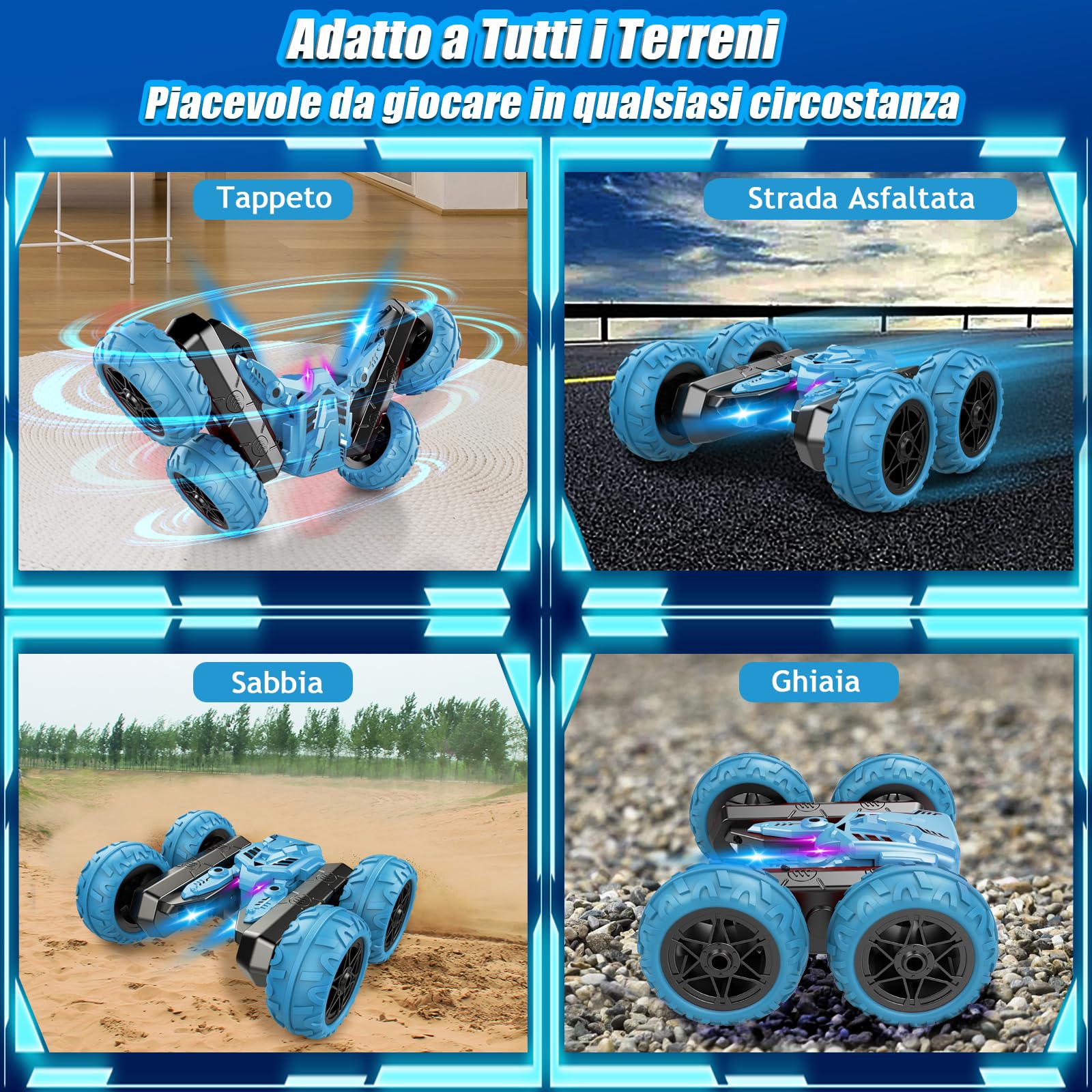 NorthBeland Macchina Telecomandata per Bambini, 4x4 Macchinina Telecomandata Bambino, 360 Macchine Telecomandate con Luci e Musica, Giochi Regalo per Bambina 3 4 5 6 7 8 anni