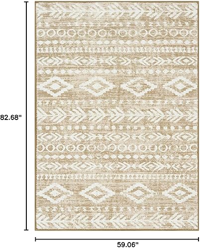 Miniatura 37 de Lahome Alfombras de cocina antideslizantes, lavables para entrada, estilo bohemio, blanco y negro, 2 x 3, alfombra de baño ultrafina con estampado