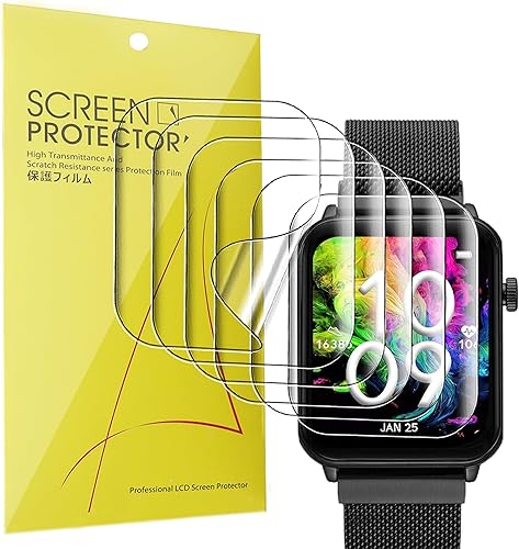 Lamshaw Compatible for Armitron Matrix Smartwatch Screen Protector, 6 Pack Full Coverage TPU Clear Film Compatible for Armitron Connect Matrix 44mm
