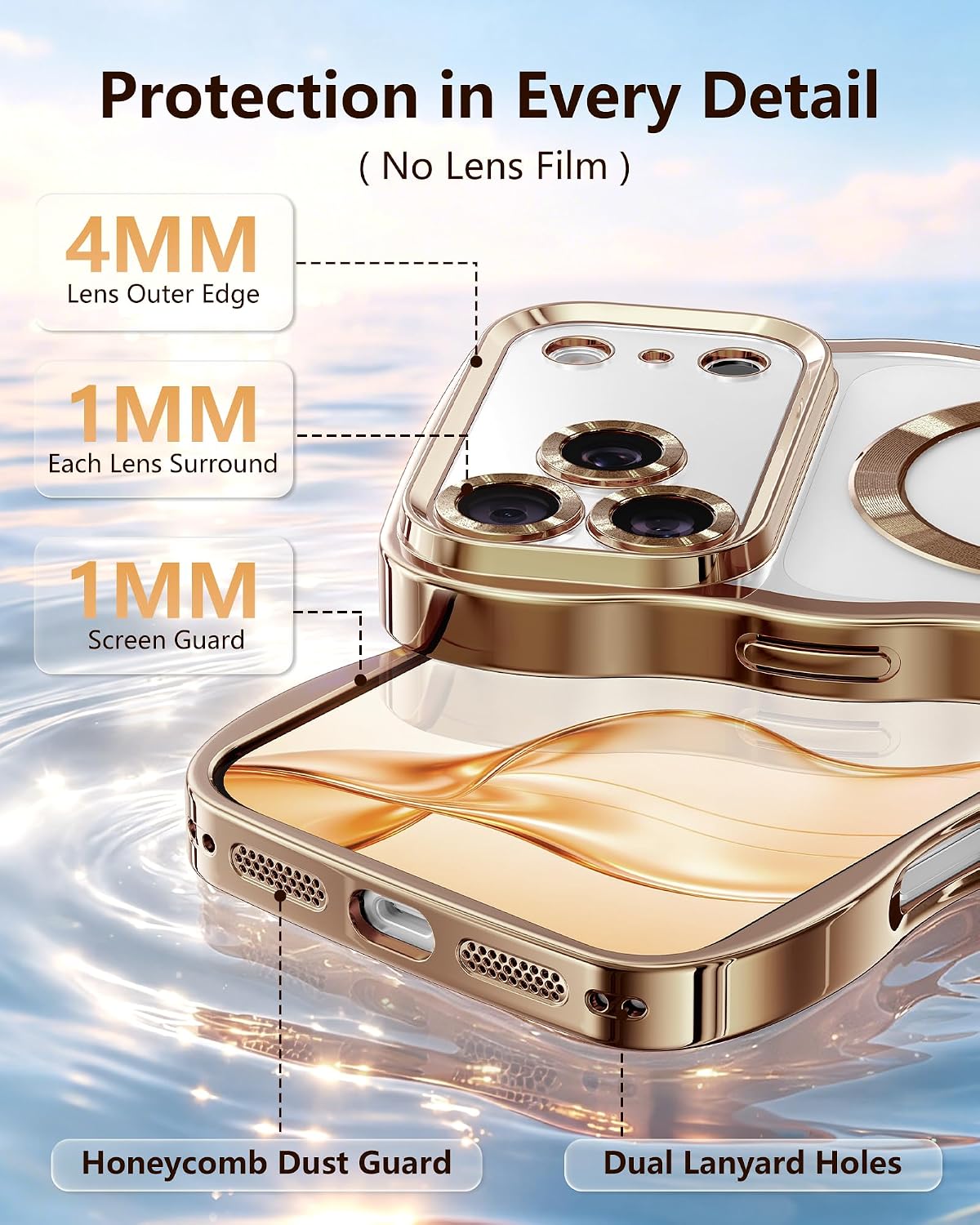  Magnetic for iPhone 18 Pro Case Cute Wavy (6.3"), Desert thumbnail