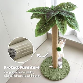 PETKARAY Cat Scratching Post with Cat Beach Chair & Cat Felt Tunnel
