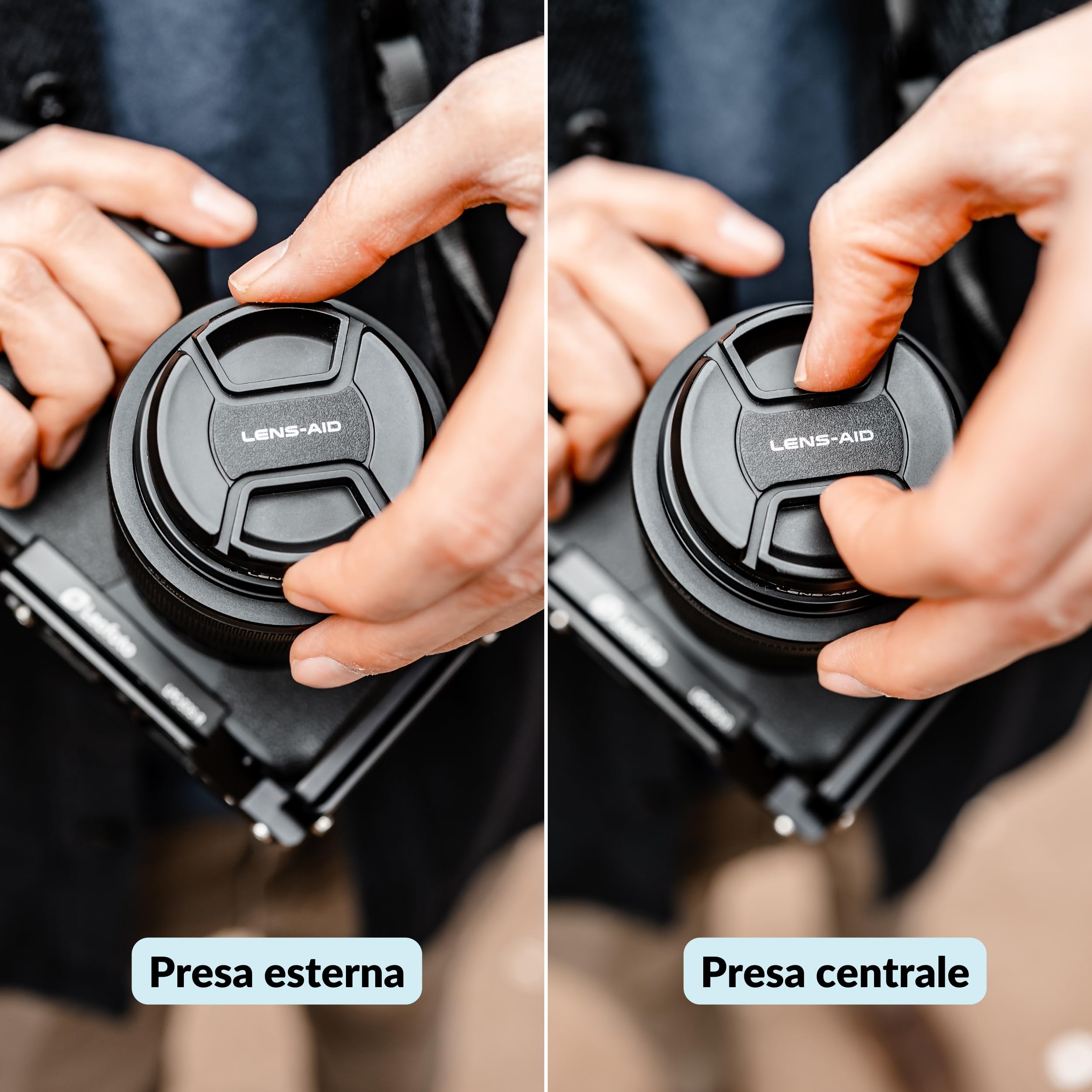 Lens-Aid Copriobiettivo Snap-On 58mm – Protezione Universale per Obiettivi DSLR & Mirrorless, Compatibile con Canon, Nikon, Sony, Fujifilm, Sigma – Disponibile in Diametri 37–105 mm