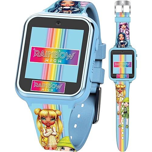 Rainbow High Kids Smartwatch – Interactive Touchscreen with 10 Clock Faces, Step Counter, Selfie Camera, Games, Voice Recorder, Calculator, Alarm & Timer – Fits Wrists 5.5"-8.0"