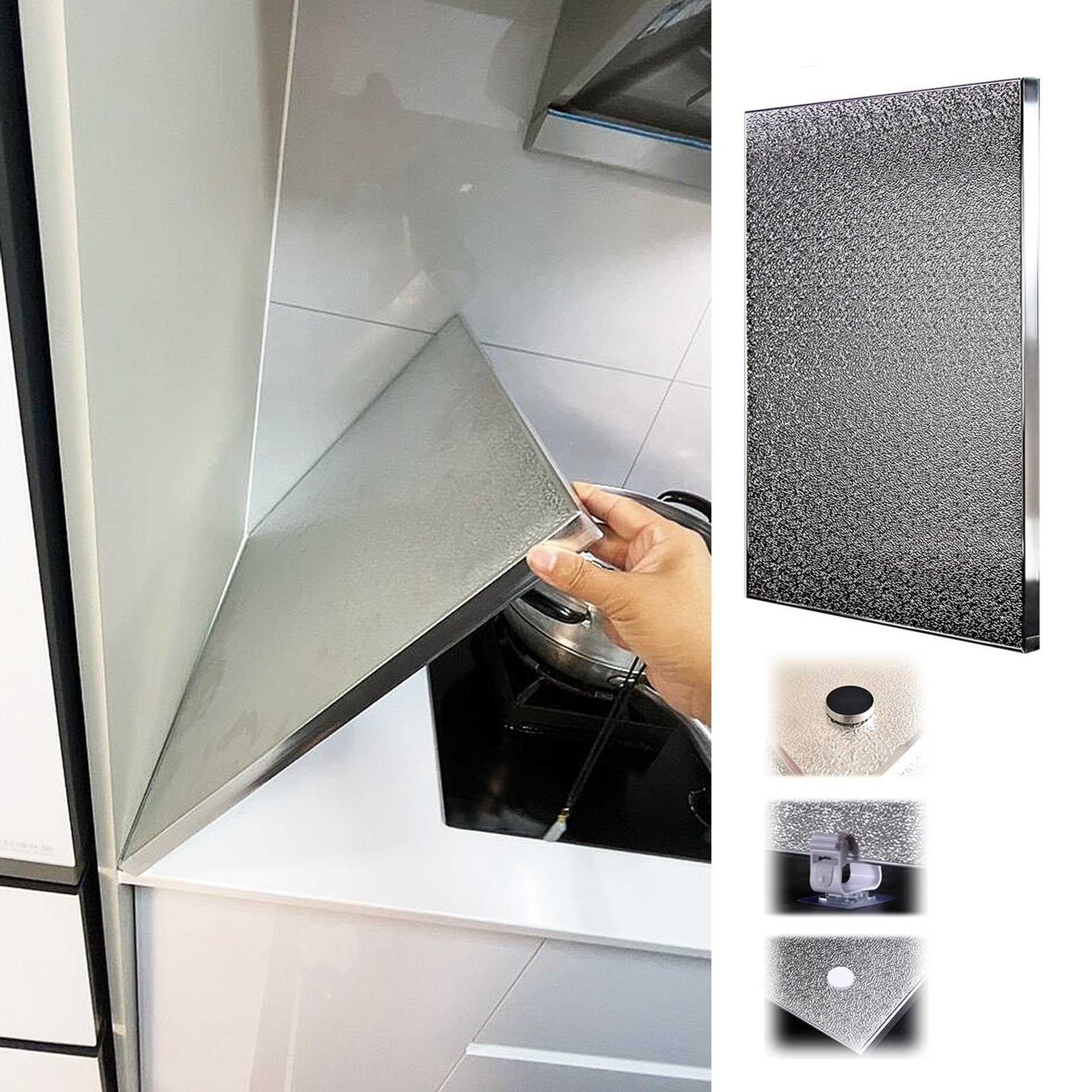 HYQOUKLR Heat Shield Board, Aluminum Refrigerator Heat Shield Board, 3 Installation Methods, Multiple Sizes(40x40cm/16x16in)